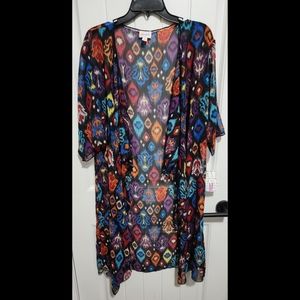 Lularoe Shirley kimono NWT medium ikat colorful semi sheer long NEW